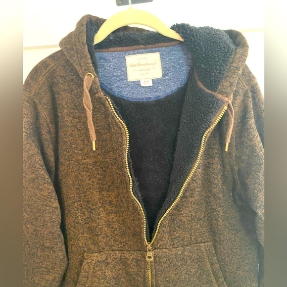 Weatherproof Vintage Heathered Brown Fleece Line Thick Hoodie size M - Picture 4 of 5